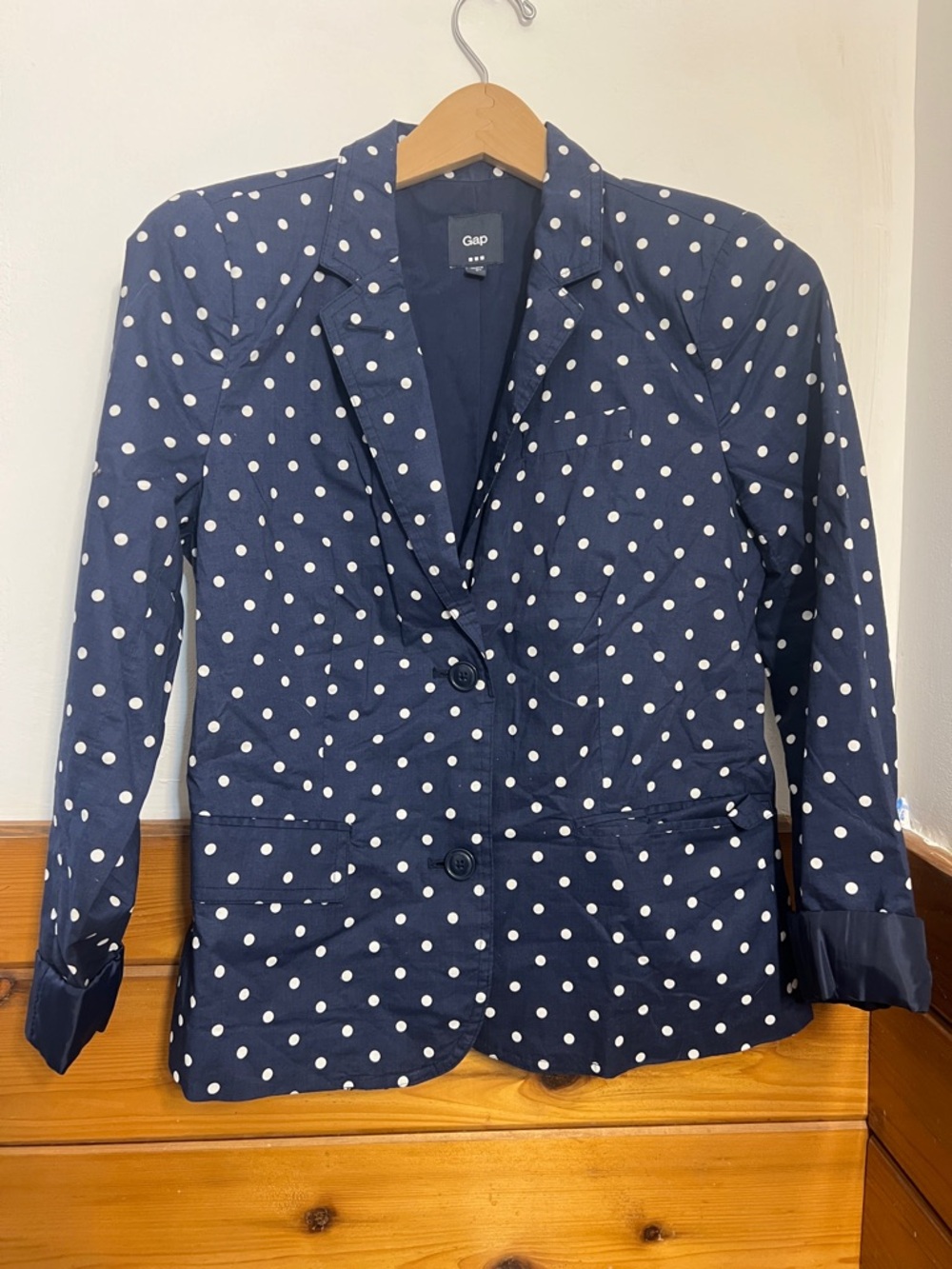 GAP Navy Blazer with White Polka Dots